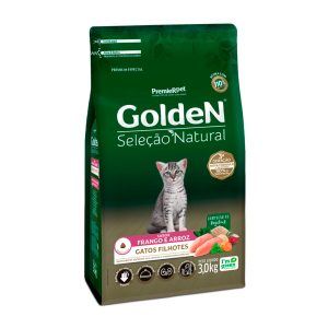 Ração Golden Seleção Natural Gatos Filhotes Frango e Arroz - 3kg