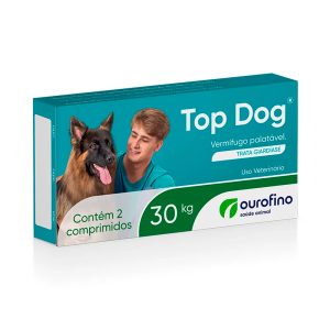 Vermífugo Top Dog Para Cães até 30kg 2 Comprimidos