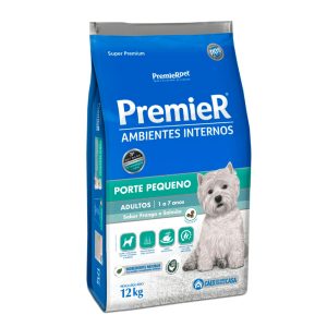 Ração Premier Ambientes Internos para Cães Adultos Raças Pequenas Sabor Frango e Salmão - 12kg