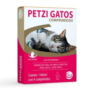 Vermífugo Petzi Para Gatos 4 comprimidos