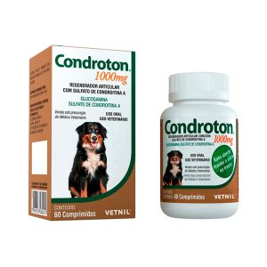 Regenerador Articular Condroton 1000mg Vetnil 60 Comprimidos