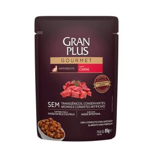 Ração Úmida Sachê GranPlus Gourmet Gatos Adultos - Carne 85g