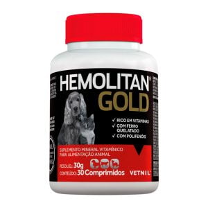Suplemento Hemolitan Gold Vetnil 30 Comprimidos