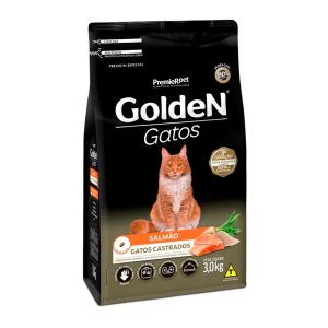 Ração Golden Gatos Adultos Castrados Salmão - 3kg