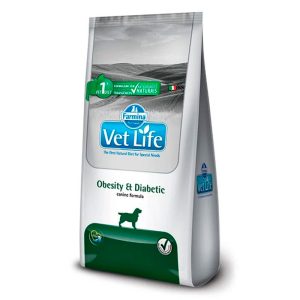 Ração Farmina Vet Life Obesity e Diabetic Para Cães Adultos - 10,1kg
