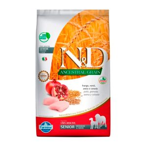 Ração Farmina N&D Ancestral Para Cães Sênior Raças Médias Sabor Frango e Romã - 10,1kg