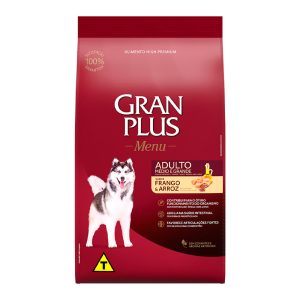 Ração Granplus Menu Para Cães Adultos de Porte Médio e Grande Frango e Arroz - 20kg