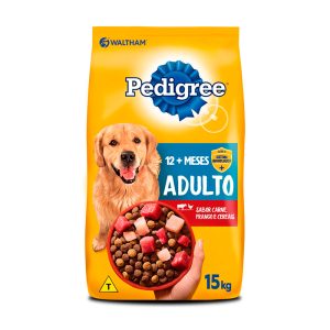 Ração Pedigree Para Cães Adultos Raças Médias e Grandes Carne, Frango e Cereais 15kg