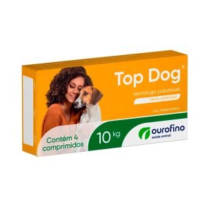 Vermífugo Top Dog Para Cães 10kg 4 comprimidos