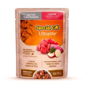 Ração Úmida Special Cat Sachê Para Gatos Castrados - Carne 85g
