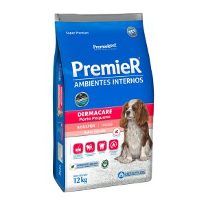 Ração Premier Ambientes Internos Dermacare Cães Adultos Raças Pequenas Salmão - 12kg