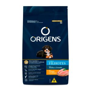 Ração Origens Cães Filhotes Porte Médio e Grande Frango e Cereais 15kg