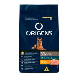 Ração Origens Para Cães Sênior De Porte Médio E Grande Sabor Frango E Cereais Integrais 15kg