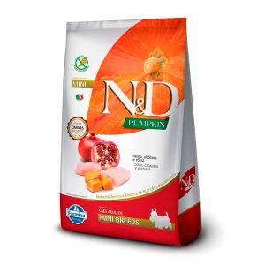 Ração Farmina N&D Pumpkin Cães Adultos Raças Mini Sabor Frango, Abóbora e Romã - 2,5kg