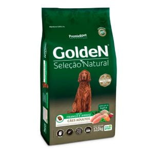 Ração Golden Seleção Natural Cães Adultos Frango e Arroz - 12kg