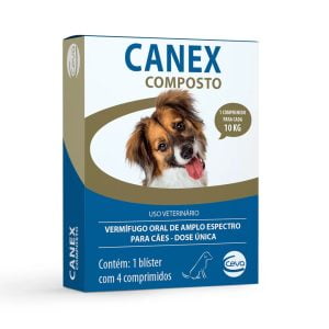 Vermífugo Canex Composto Para Cães Ceva Com 4 Comprimidos