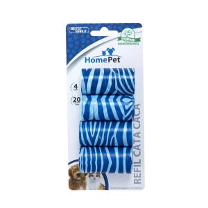 Refil Cata Caca Home Pet C/ 04 Rolos C/ 20 Saquinhos - Azul