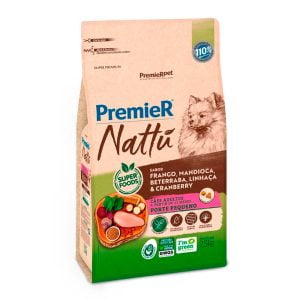 Ração Premier Nattu Cães Adultos Porte Pequeno Mandioca - 2,5kg