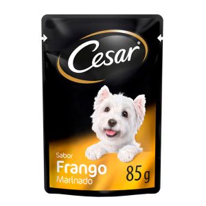 Ração Úmida Cesar Sachê Cães Adultos Frango Marinado ao Molho 85g