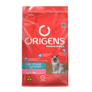 Ração Origens Para Gatos Castrados Sênior 7+ Sabor Salmão – 1kg