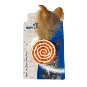 Brinquedo Para Gatos Alvo de Sisal Com Penas HomePet Cores Sortidas