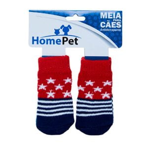Meia Para Cães Vermelha Com Estrelas Brancas HomePet Tamanho P
