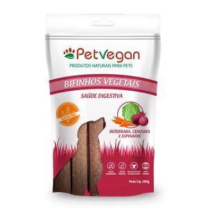 Bifinho PetVegan para Cães - Saúde Digestiva Sabor Cenoura, Beterraba e Espinafre 300g