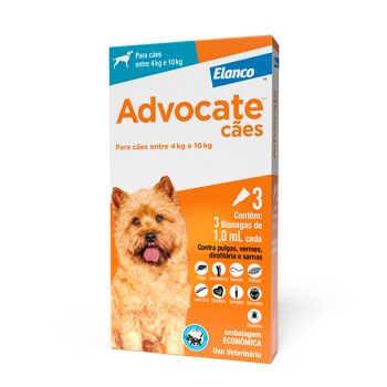 Antipulgas Advocate Para Cães De 4 A 10kg 1,0mL Combo 3 Pipetas