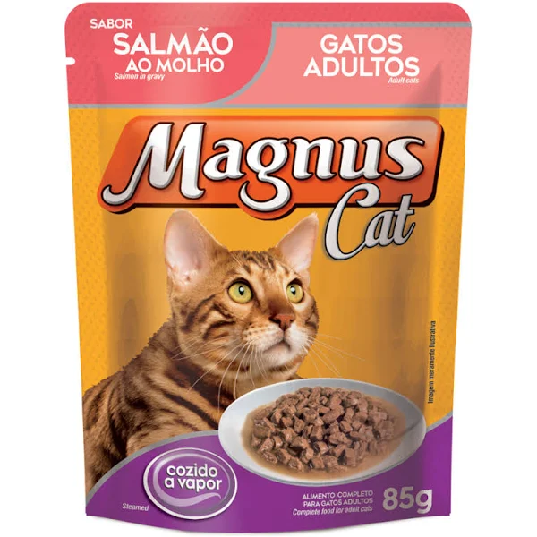Ração Úmida Magnus Sachê Gatos Adultos - Salmão 85g