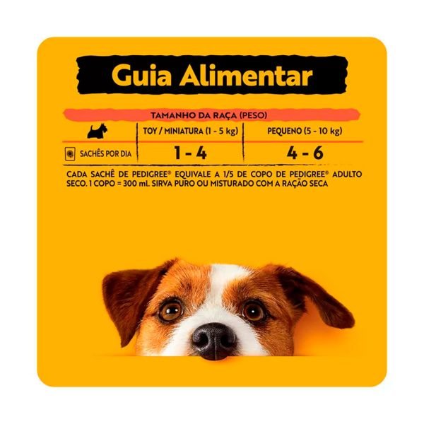 Ração Úmida Pedigree Sachê Cães Adultos Raças Pequenas Carne 100g - Image 3