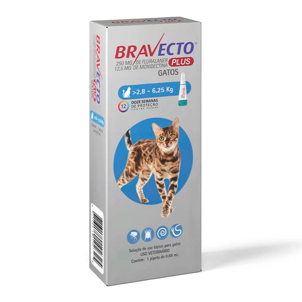 Bravecto Plus Antipulgas MSD Para Gatos 2,8 A 6,25kg