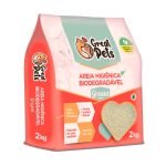 Areia Higiênica Biodegradável Para Gatos Great Pets Grossa - 2kg
