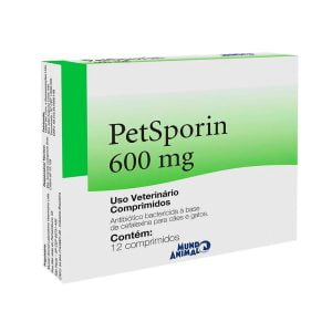 Petsporin 600mg Antibiótico Mundo Animal com 12 Comprimidos