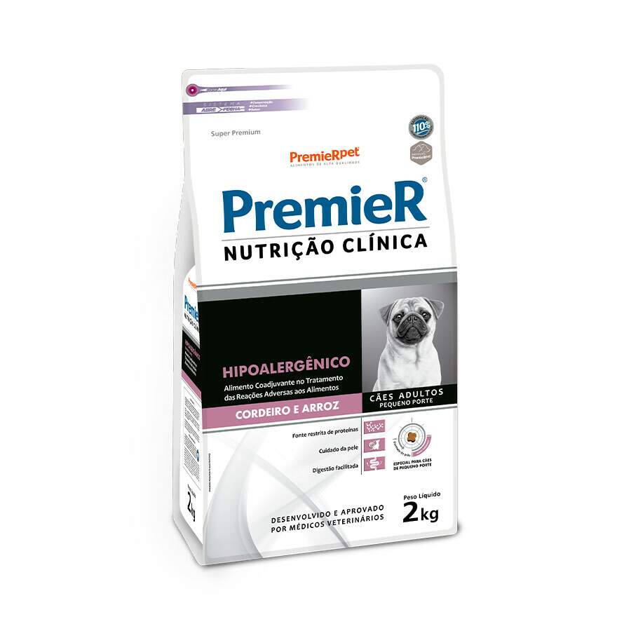 Ração Premier Nutrição Clínica Hipoalergênico Cães Porte Pequeno Cordeiro e Arroz - 2kg