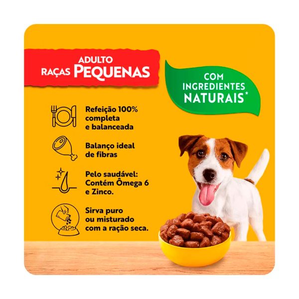 Ração Úmida Pedigree Sachê Cães Adultos Raças Pequenas Carne 100g - Image 4
