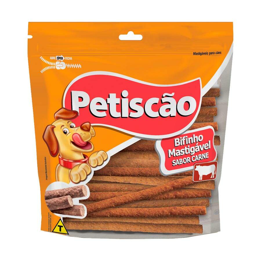 Bifinho Mastigável Petiscão Palito Para Cães - Carne 1kg