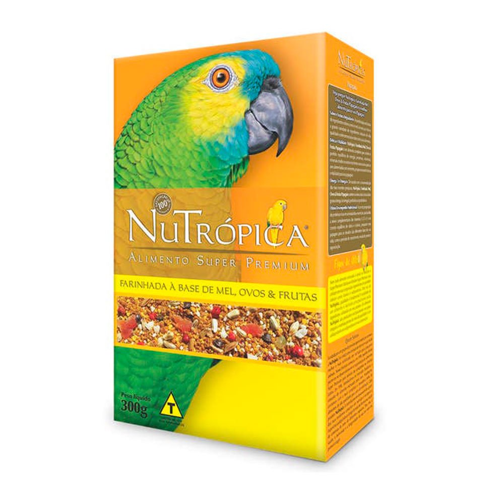 Ração Nutrópica Farinhada Para Papagaio Com Mel, Ovos e Frutas 300g