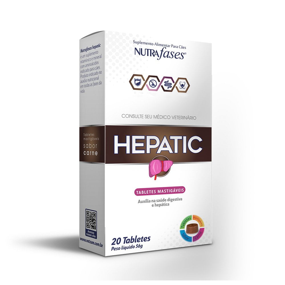 Suplemento Alimentar Nutrafases Hepatic para Cães - 60 Tabletes