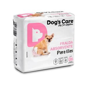 Fralda Higiênica Dogs Care Para Cães Fêmeas Tam P 6 Unidades