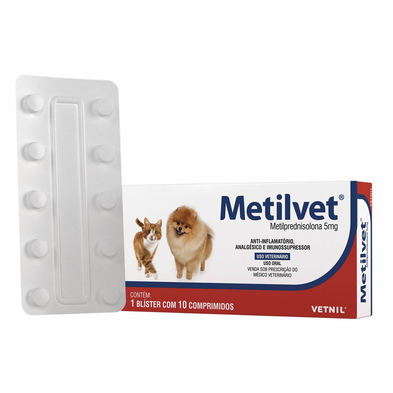 Metilvet 5mg 10 Comp