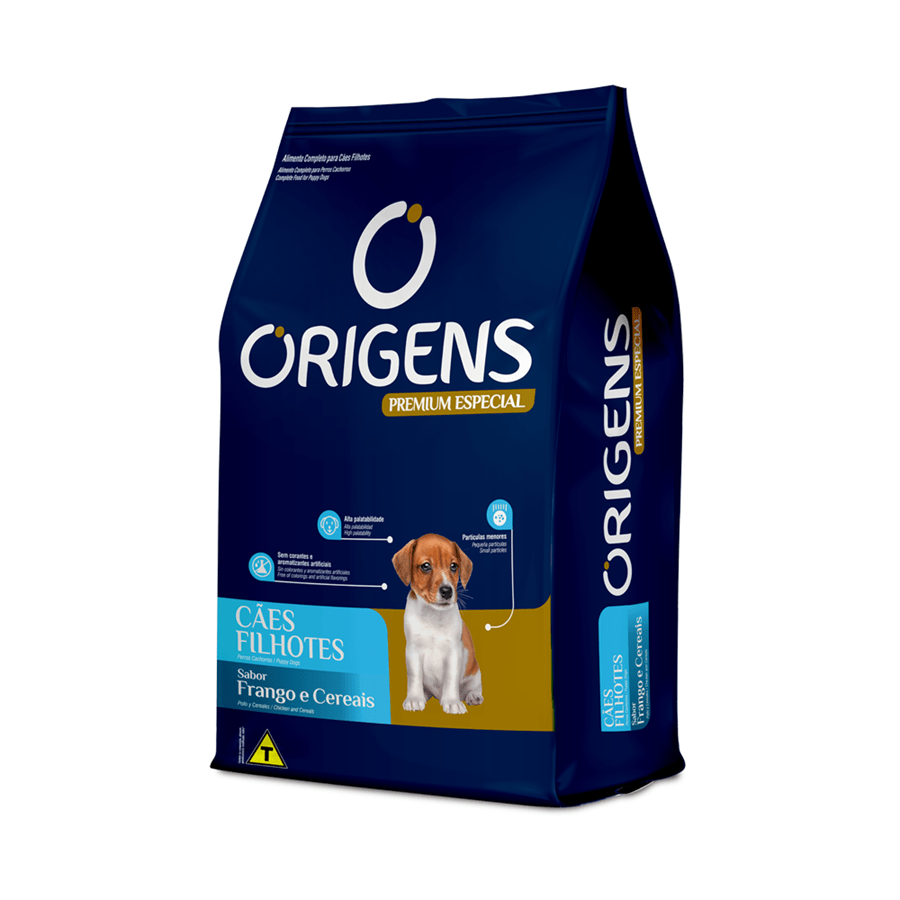 Ração Origens Cães Filhotes Porte Mini Pequeno Frango e Cereais - 1kg