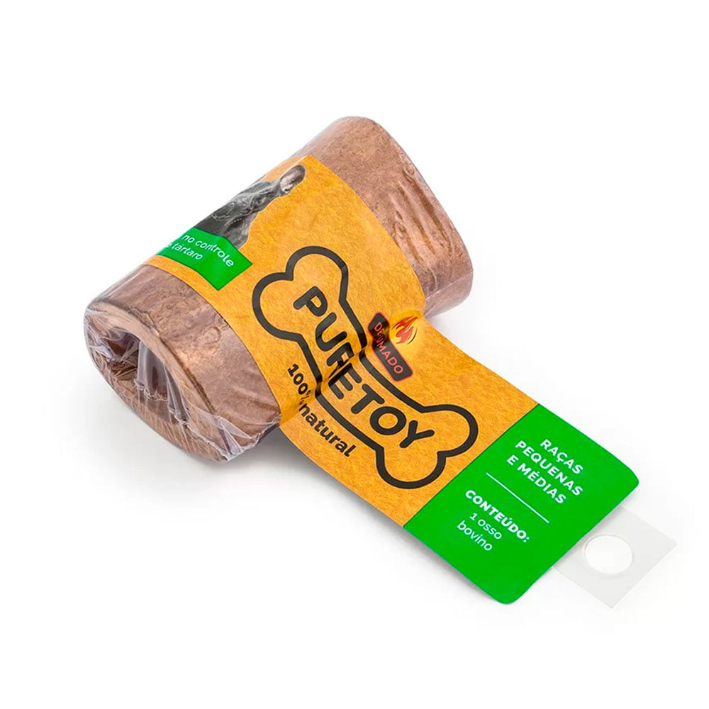 Osso Bovino Mastigável Puretoy Para Cães de Porte Pequeno e Médio - Defumado 3