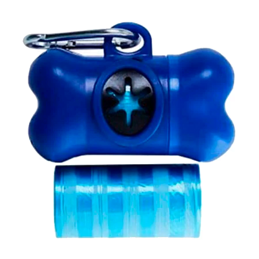 Kit Cata Caca Home Pet C/2 Rolos E 1 Porta Saco - Azul