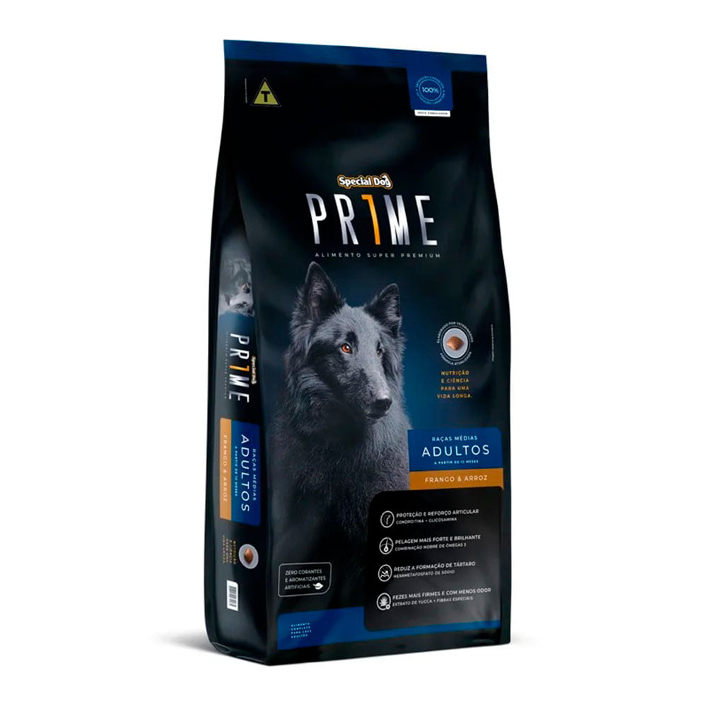 Ração Special Dog Prime Para Cães Adultos Raças Médias Sabor Frango e Arroz - 10,1kg