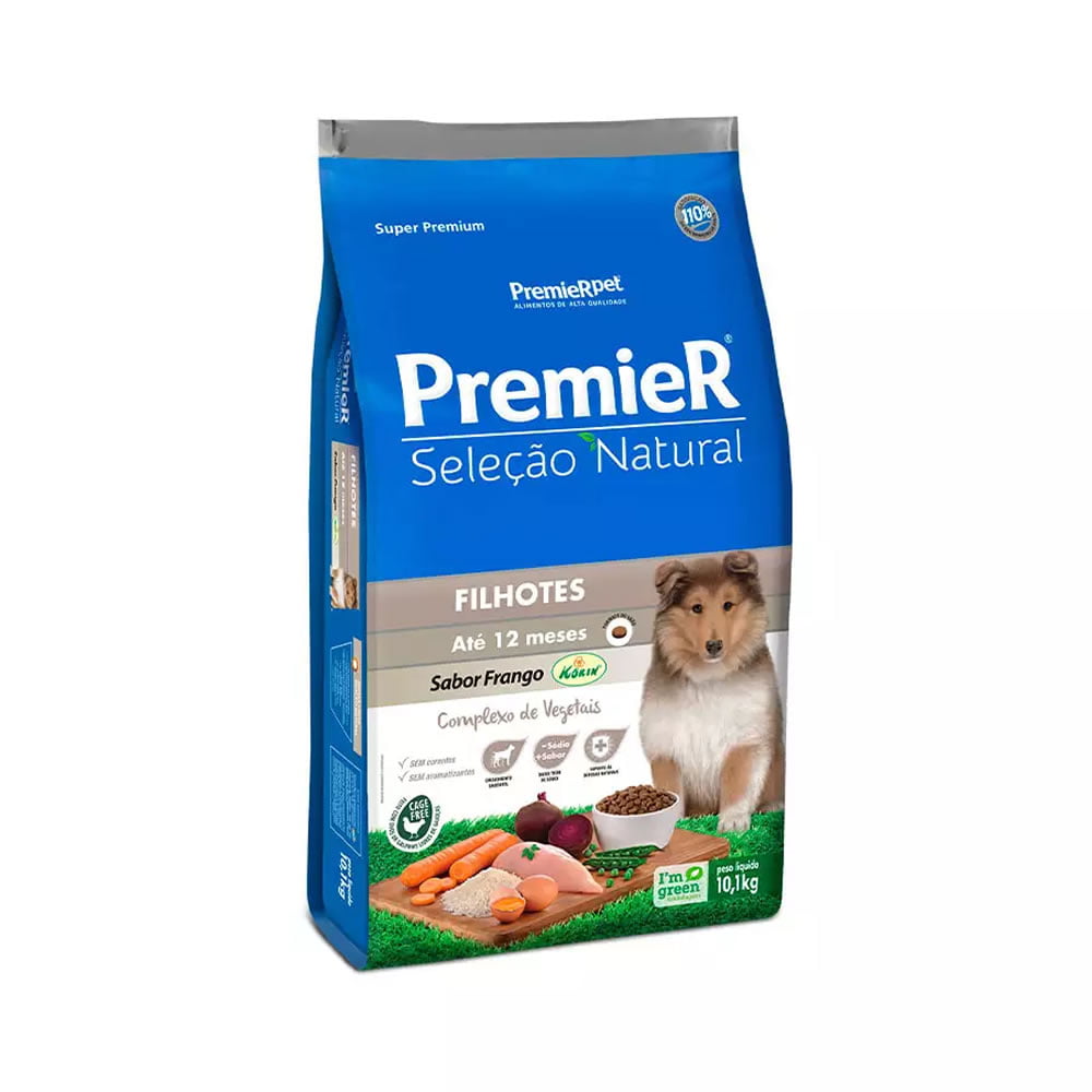 Ração Premier Seleção Natural Cães Filhotes Sabor Frango - 10,1kg
