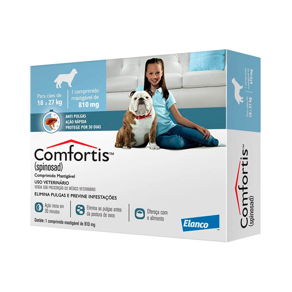 Comfortis Antipulgas 810mg Para Cães 18 A 27kg Elanco