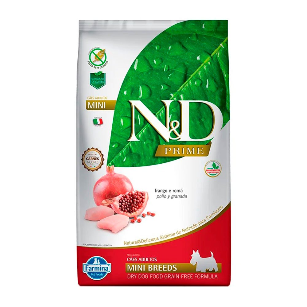 Ração N&D Prime Para Cães Adultos Raças Pequenas Sabor Frango e Romã - 800g