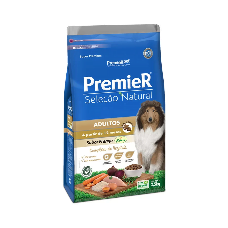 Ração Premier Seleção Natural Cães Adultos Frango - 2,5kg
