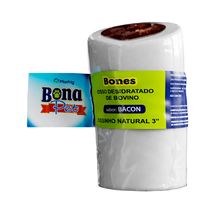 Osso Natural Recheado Para Cães Bonapet - 3" Sabor Bacon