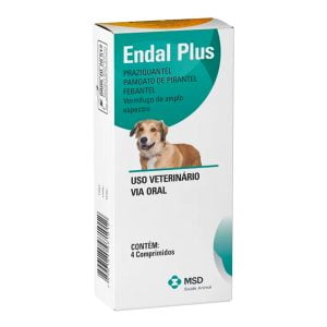 Vermífugo Endal Plus Para Cães MSD 4 Comprimidos